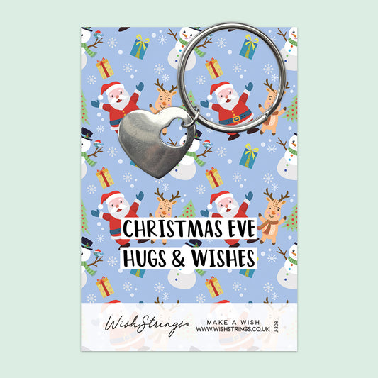 Christmas Eve Hugs - Heart Keyring