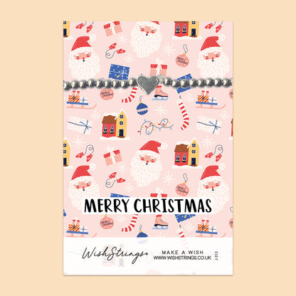 Merry Christmas - Heart Stretch Bracelet