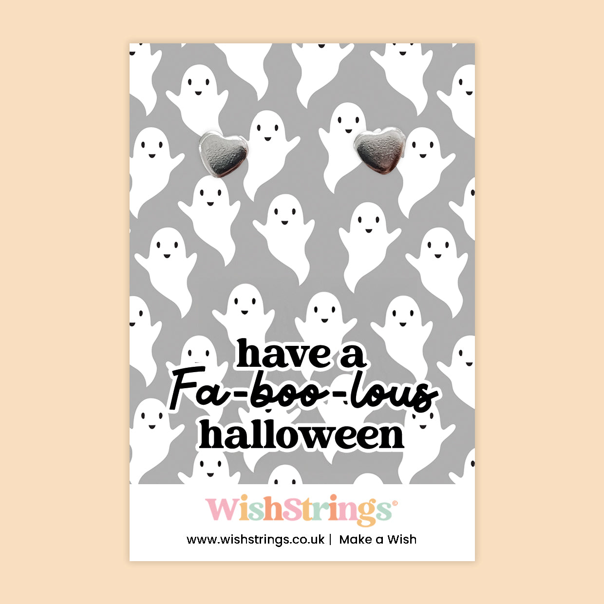 Fa-boo-lous Halloween - Silver Heart Stud Earrings | 304 Stainless - Hypoallergenic