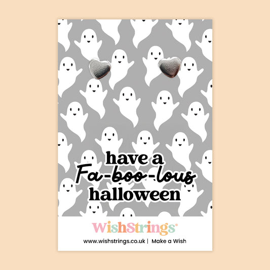 Fa-boo-lous Halloween - Silver Heart Stud Earrings | 304 Stainless - Hypoallergenic