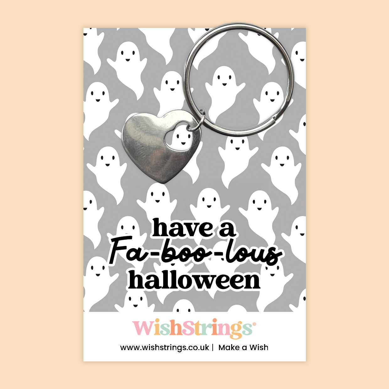 Fa-boo-lous Halloween - Heart Keyring
