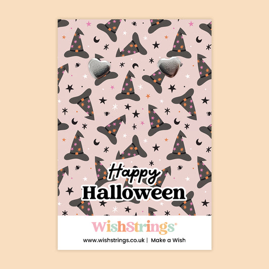 Happy Halloween - Silver Heart Stud Earrings | 304 Stainless - Hypoallergenic