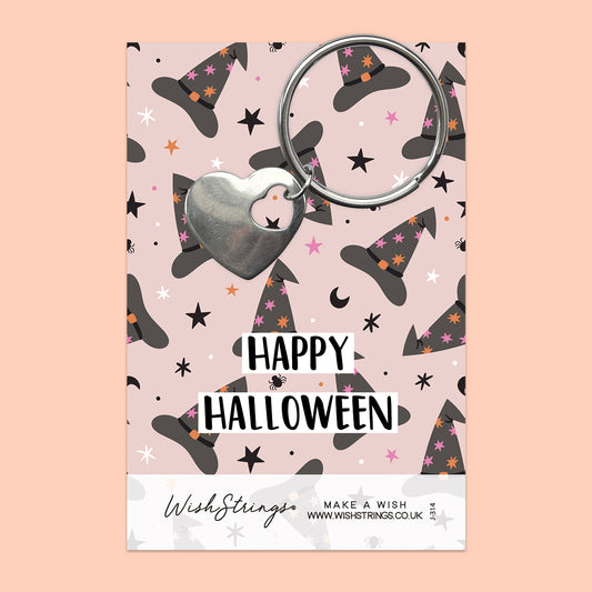 Happy Halloween - Heart Keyring