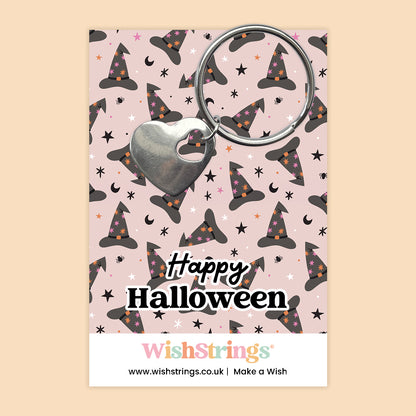 Happy Halloween - Heart Keyring