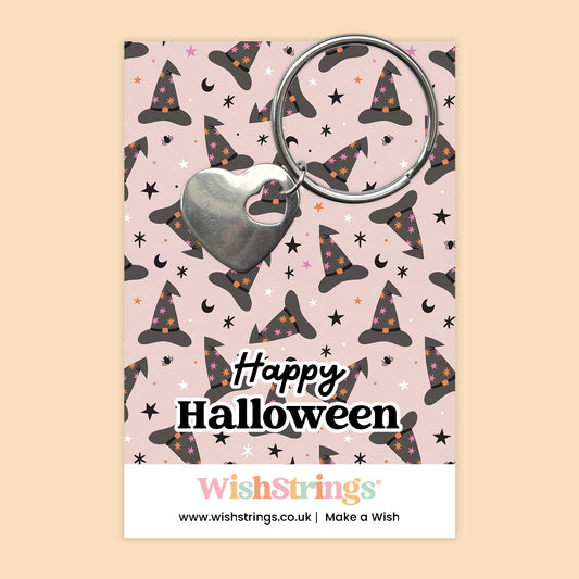 Happy Halloween - Heart Keyring