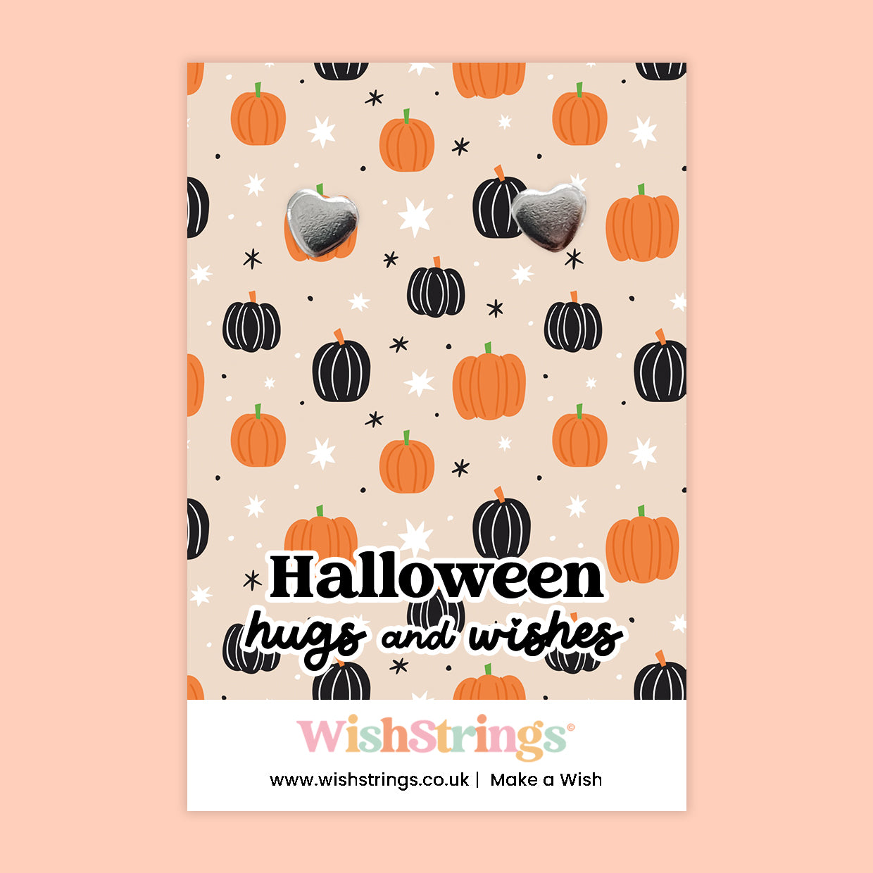 Halloween Hugs & Wishes - Silver Heart Stud Earrings | 304 Stainless - Hypoallergenic