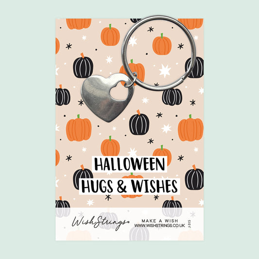 Halloween Hugs & Wishes - Heart Keyring
