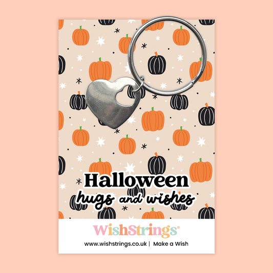 Halloween Hugs & Wishes - Heart Keyring