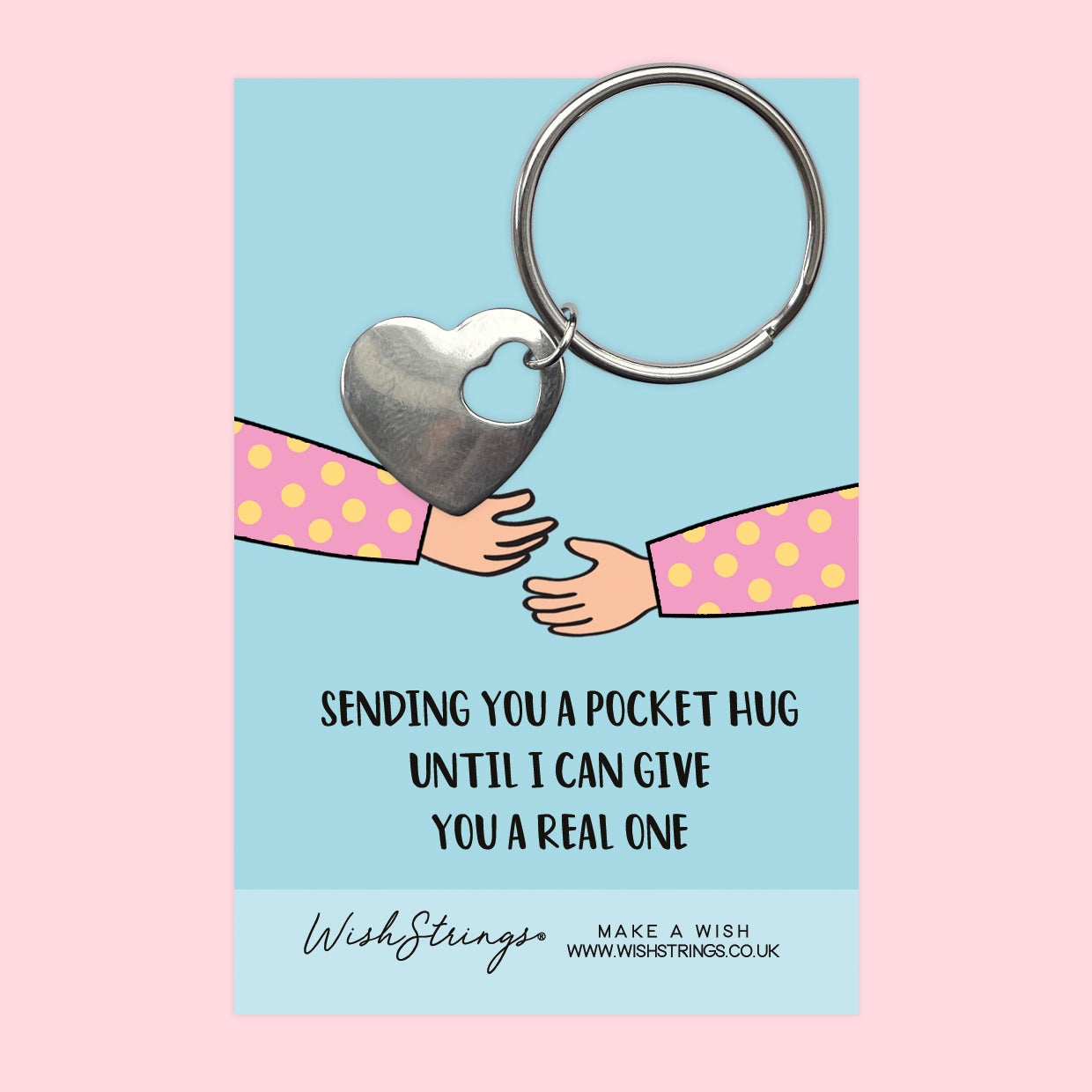 Sending Hugs  - Heart Keyring