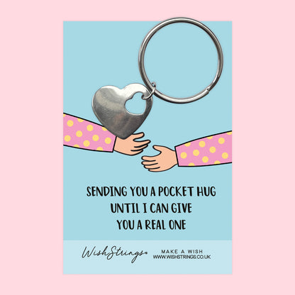 Sending Hugs  - Heart Keyring