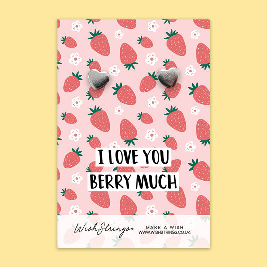 I Love You Berry Much - Silver Heart Stud Earrings | 304 Stainless - Hypoallergenic