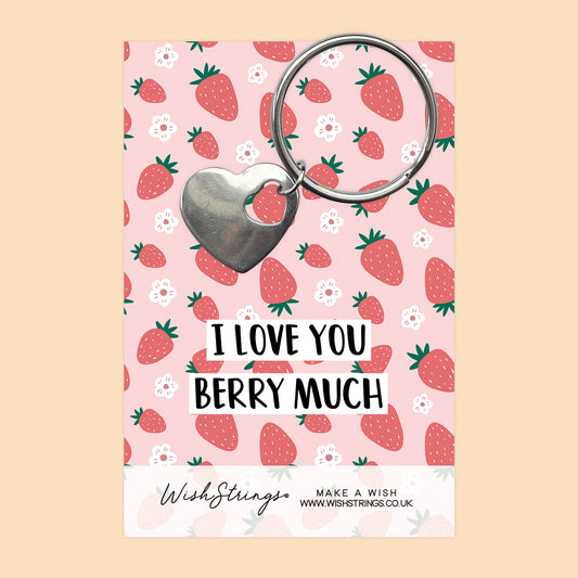 Love You Berry Much - Heart Keyring
