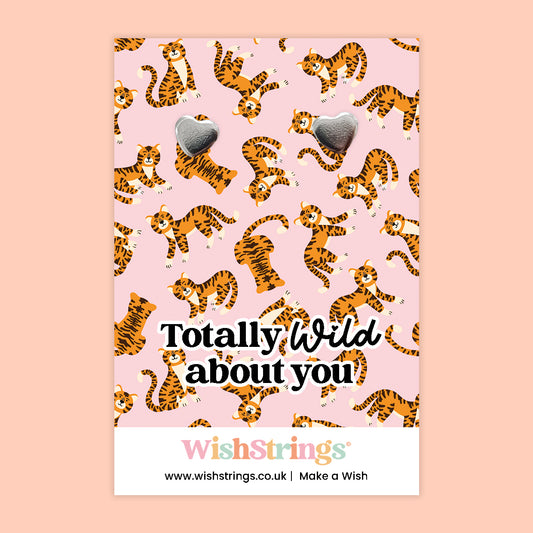 Totally Wild About You - Silver Heart Stud Earrings | 304 Stainless - Hypoallergenic