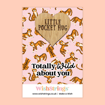 Pocket Hug - Totally Wild About You | Cute Couples Gift | Keepsake Token for Sending Hugs & Expressing Love in a Fun and Meaningful Way