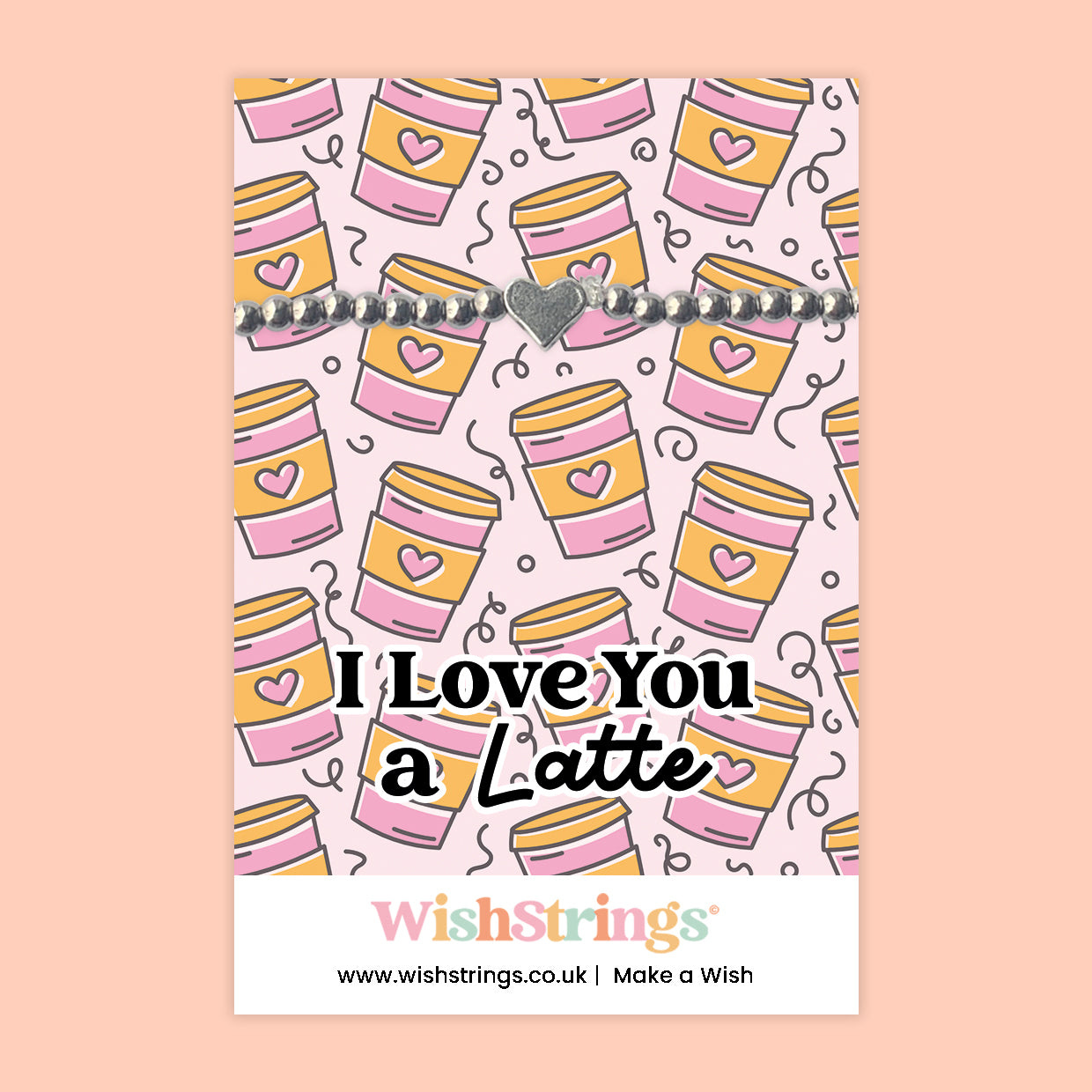 I Love You a Latte - Heart Stretch Bracelet