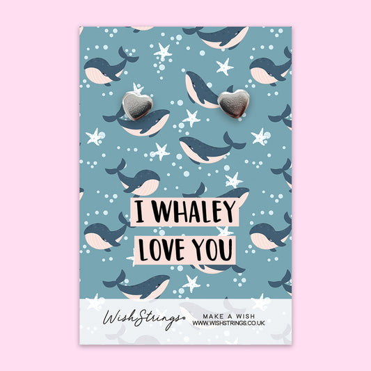 I Whaley Love You - Silver Heart Stud Earrings | 304 Stainless - Hypoallergenic