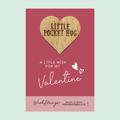 Valentines - Little Pocket Hug - Wooden Heart Keepsake Token