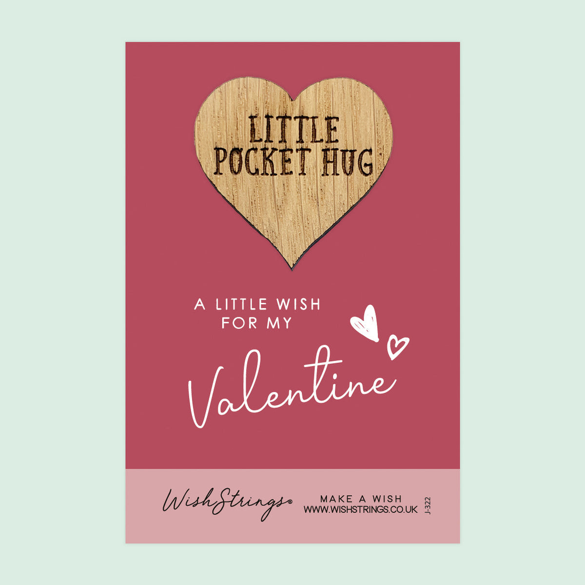 SALE Valentines - Oak Pocket Hug Token | S115