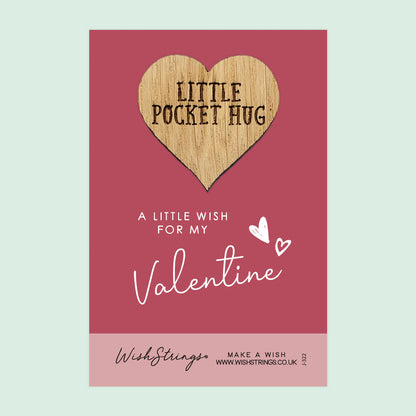 SALE Valentines - Oak Pocket Hug Token | S115