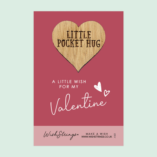 SALE Valentines - Oak Pocket Hug Token | S115
