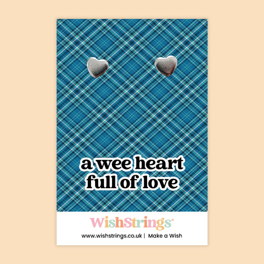 Wee Heart - Silver Heart Stud Earrings | 304 Stainless - Hypoallergenic
