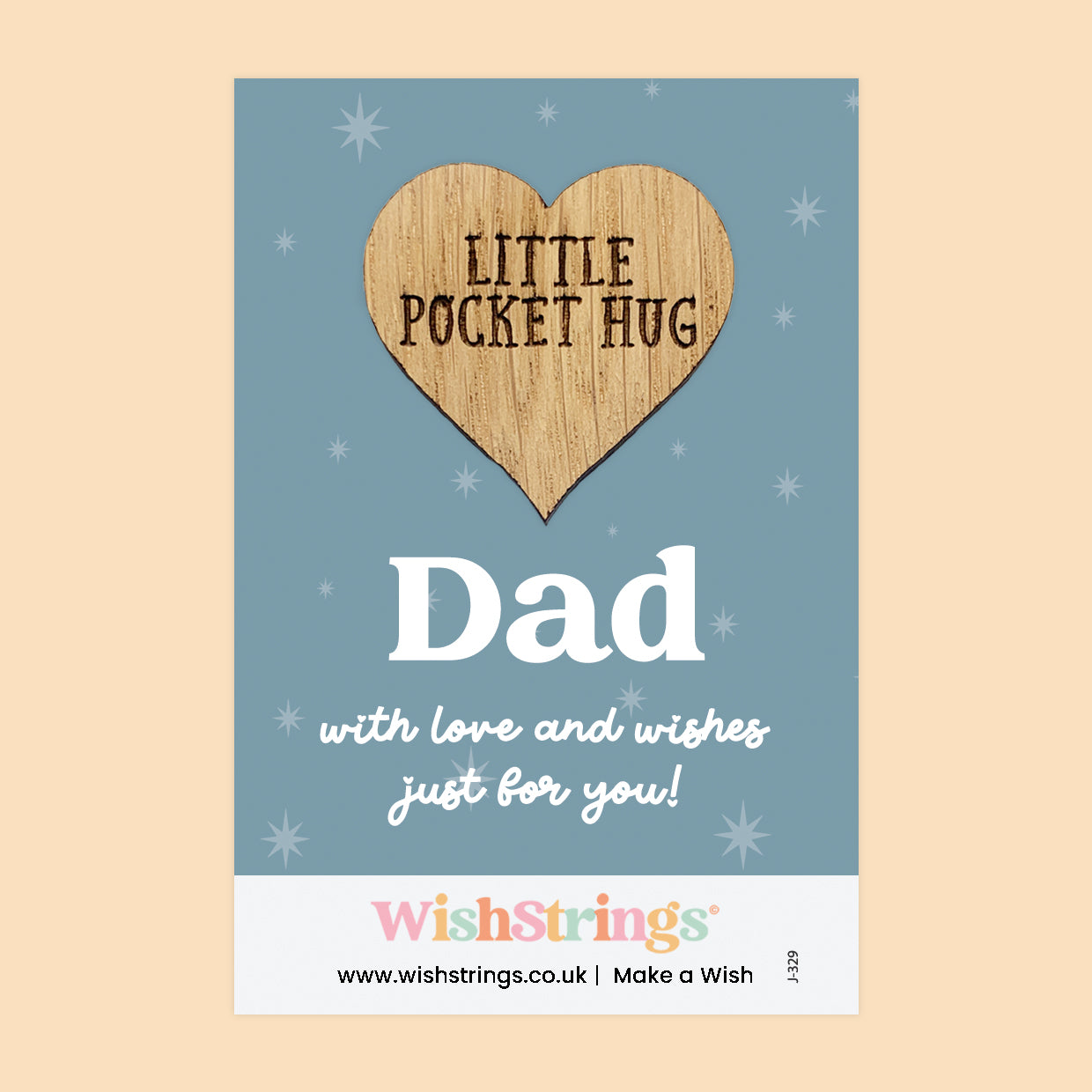 Dad - Little Pocket Hug - Wooden Heart Keepsake Token