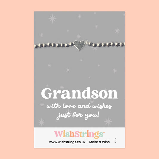 Grandson - Heart Stretch Bracelet