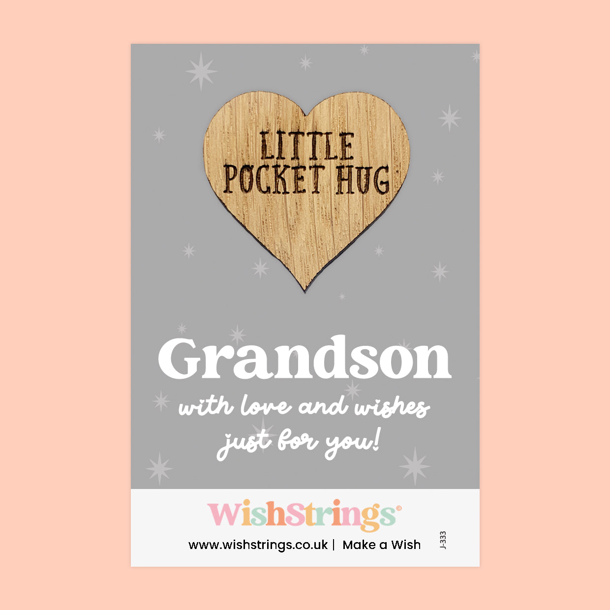 Grandson - Little Pocket Hug - Wooden Heart Keepsake Token (Copy)