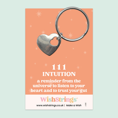 Angel Numbers 111 - Heart Keyring