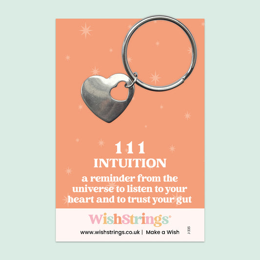 Angel Numbers 111 - Heart Keyring