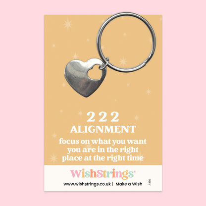 Angel Numbers 222 - Heart Keyring