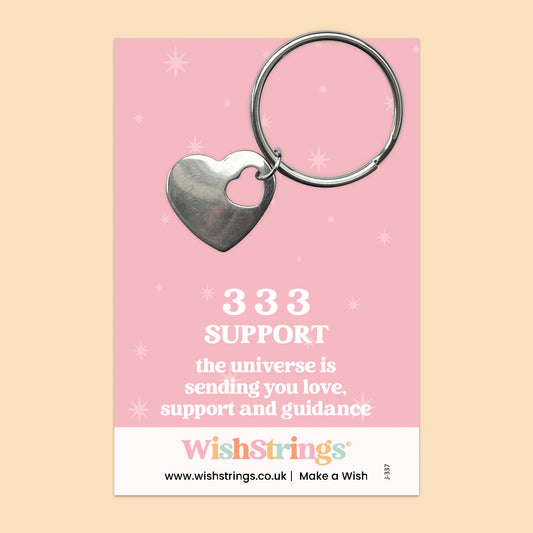 Angel Numbers 333 - Heart Keyring