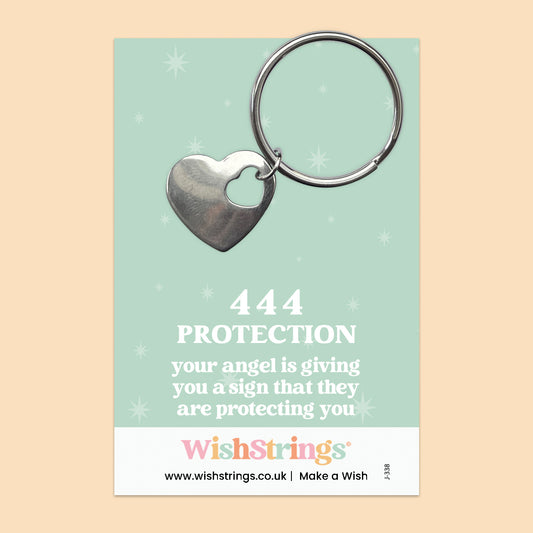 Angel Numbers 444 - Heart Keyring