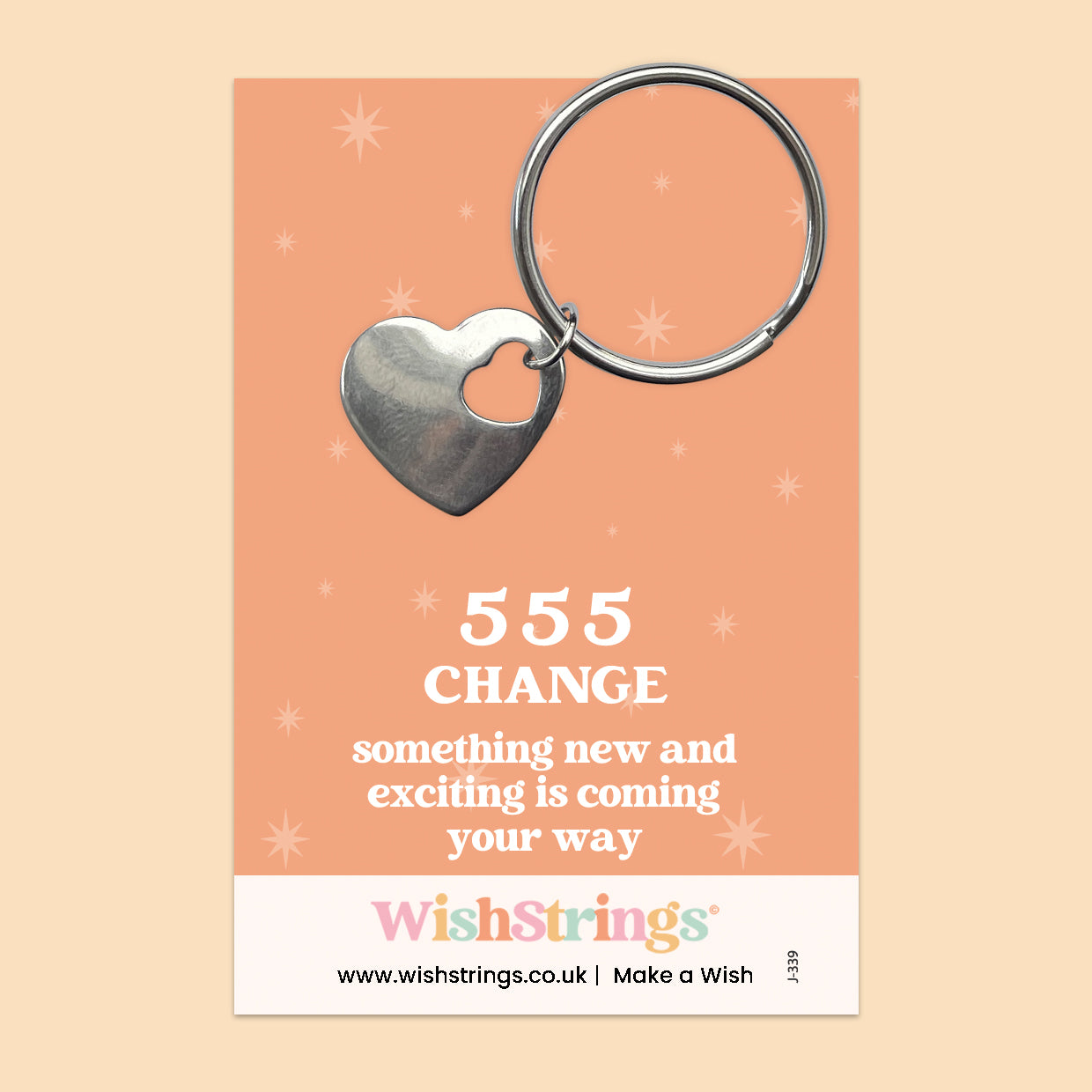 Angel Numbers 555 - Heart Keyring