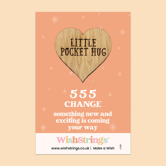 Pocket Hug - Angel Numbers 555 | Keepsake Token for Change & Exciting New Beginnings