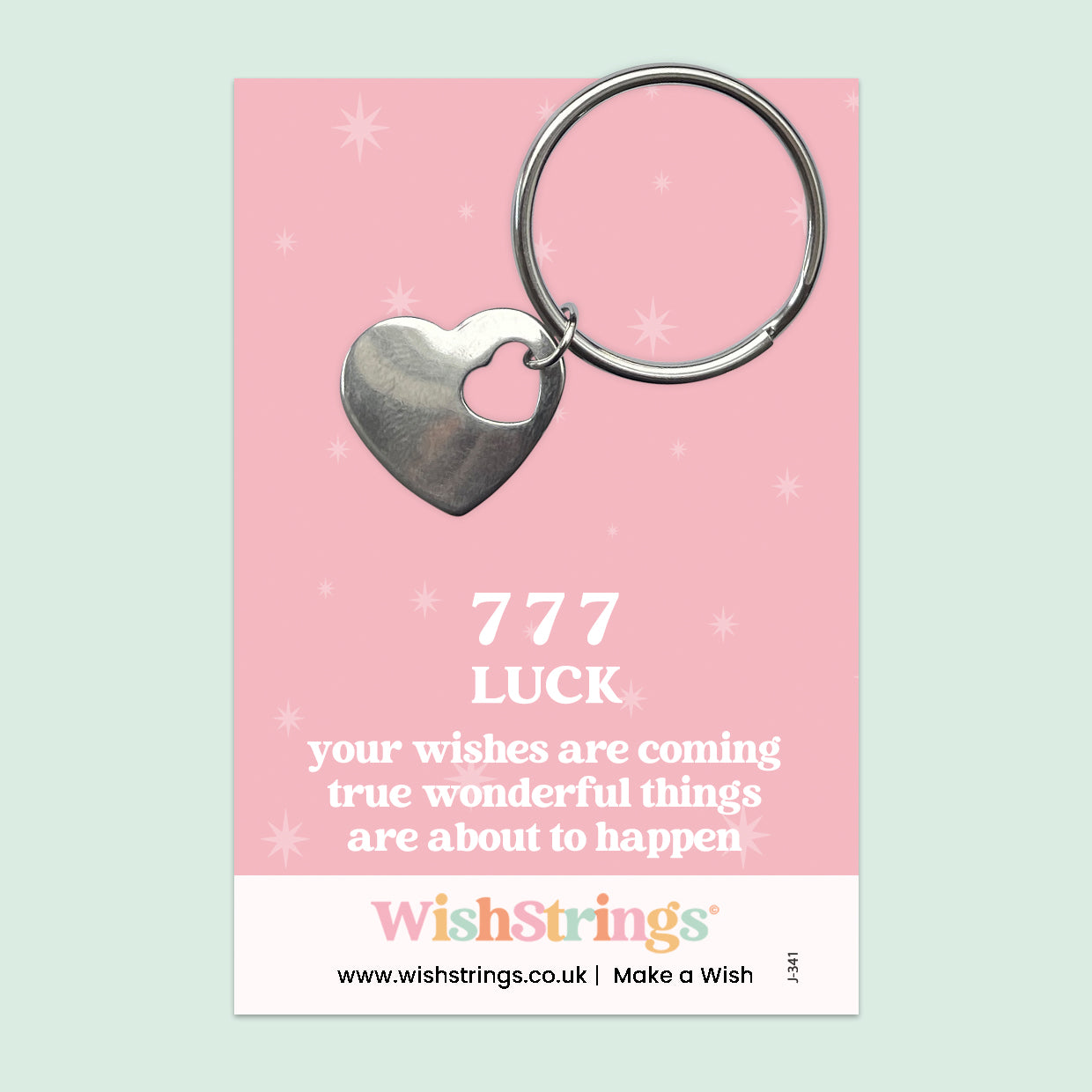 Angel Numbers 777 - Heart Keyring