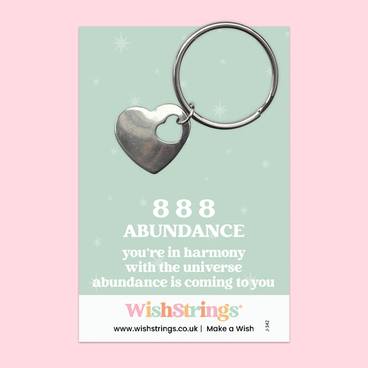 Angel Numbers 888 - Heart Keyring