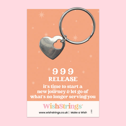 Angel Numbers 999 - Heart Keyring