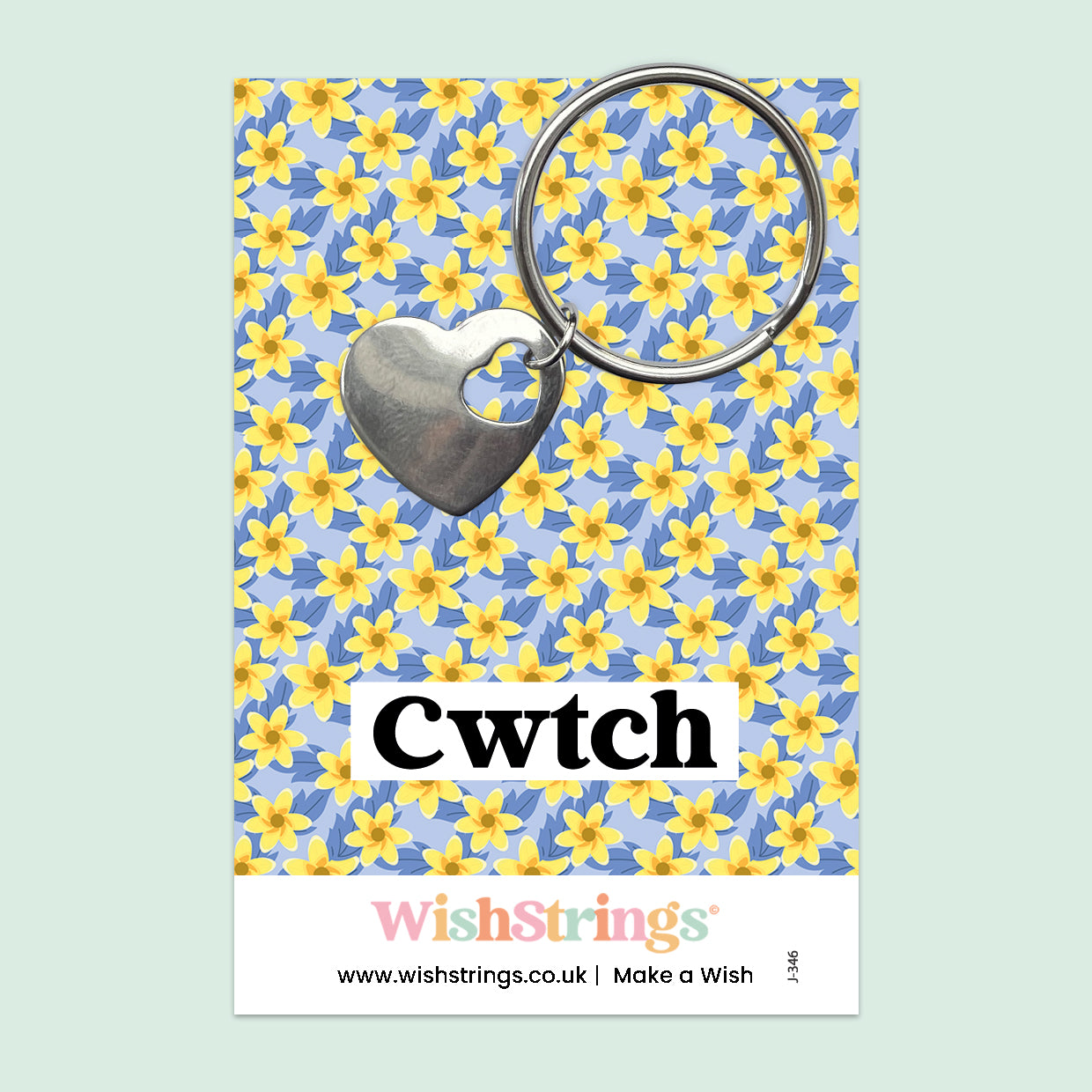 Cwtch, Welsh - Heart Keyring