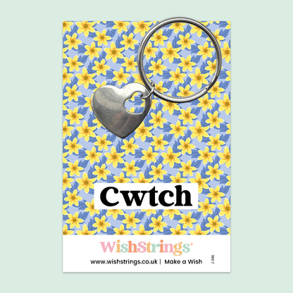 Cwtch, Welsh - Heart Keyring