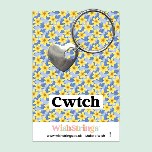 Cwtch, Welsh - Heart Keyring