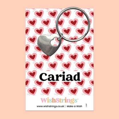 Cariad, Welsh - Heart Keyring