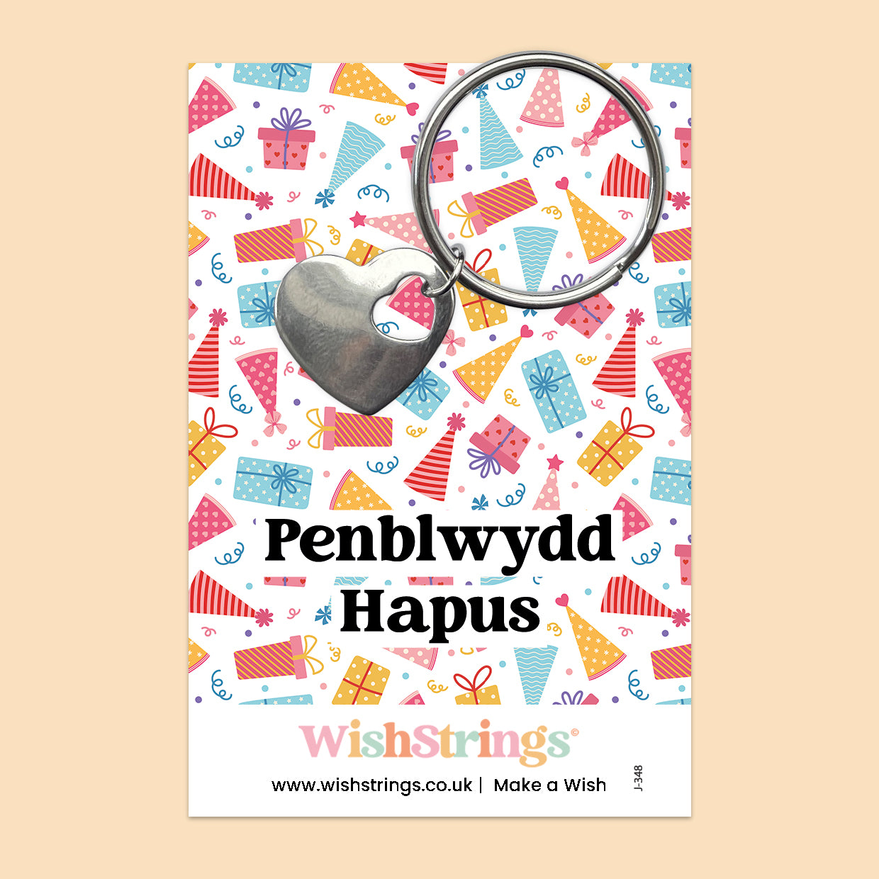 Penblwydd Hapus, Welsh - Heart Keyring