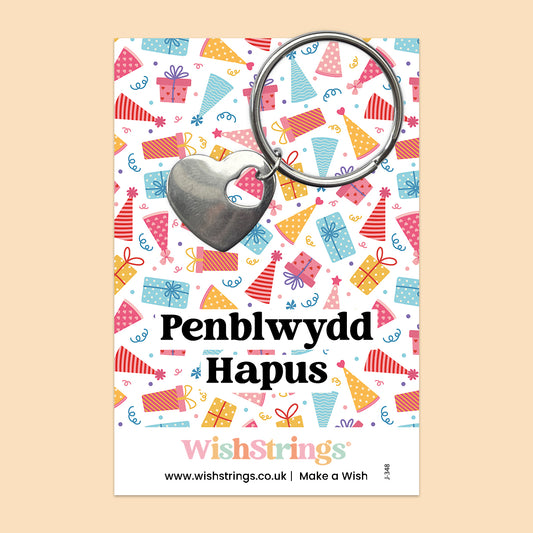 Penblwydd Hapus, Welsh - Heart Keyring