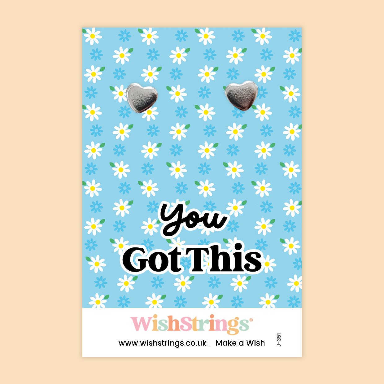 You Got This - Silver Heart Stud Earrings | 304 Stainless - Hypoallergenic