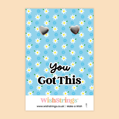 You Got This - Silver Heart Stud Earrings | 304 Stainless - Hypoallergenic