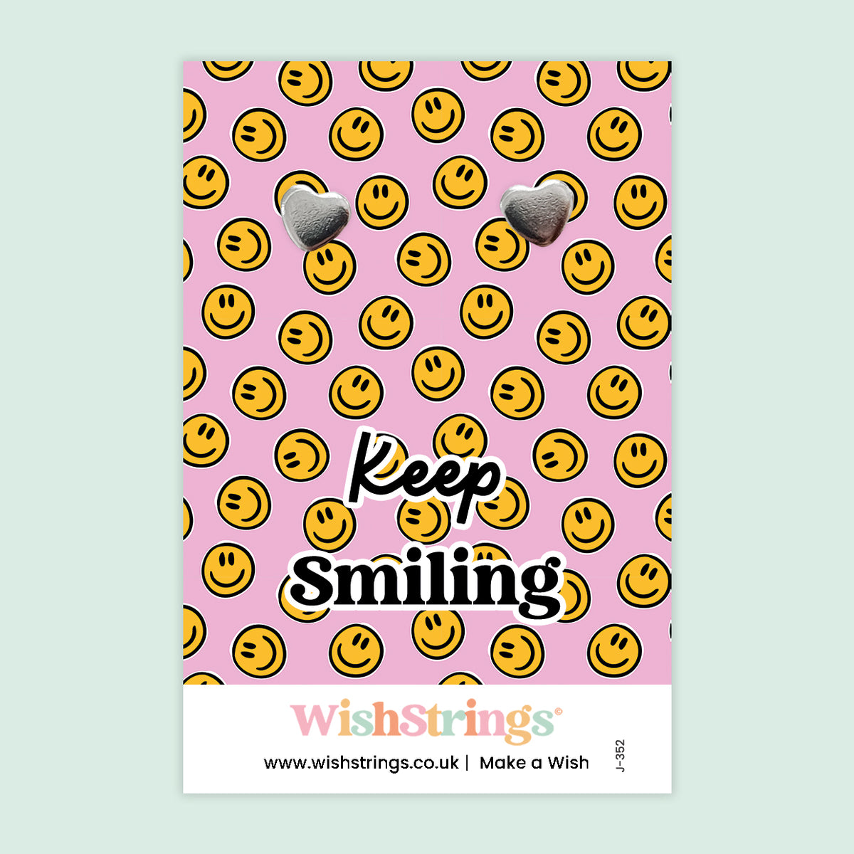 Keep Smiling - Silver Heart Stud Earrings | 304 Stainless - Hypoallergenic