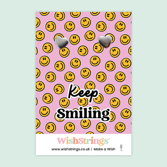 Keep Smiling - Silver Heart Stud Earrings | 304 Stainless - Hypoallergenic