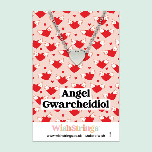 Angel Gwarcheidiol, Welsh - Heart Necklace