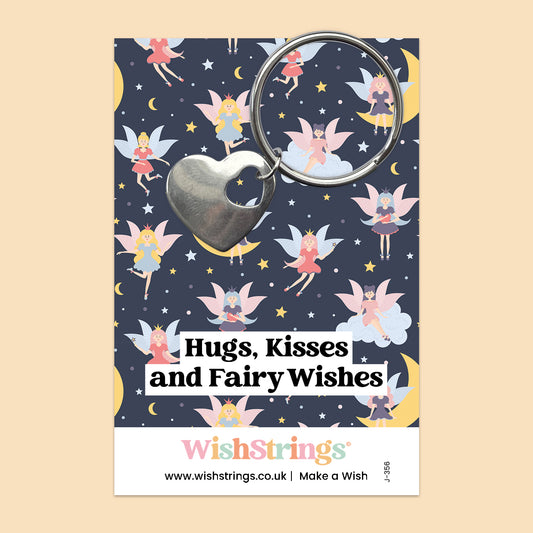 Hugs, Kisses & Fairy Wishes - Heart Keyring